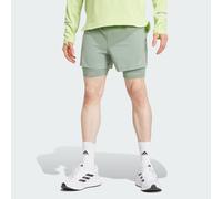 adidas Performance Mens Ultimate Running Reflective 2-in-1 Shorts - Green - Size X-Large