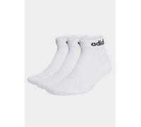 adidas Unisex Linear Ankle Cushioned Socks 3 Pairs, White/Black, 6.5-8