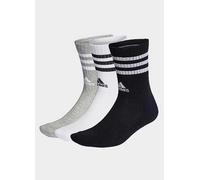 adidas 3 Stripes Sportswear Cushioned Three Pack Crew Socks Medium Grey Heather/White/Black 4.5/5.5