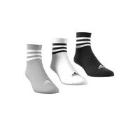 adidas Cushioned Sportswear 3 Stripes Socks Black White Blue (3 Pairs) - XXL