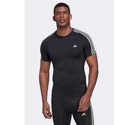 adidas Performance 'Techfit 3-Stripes' T-Shirt Black