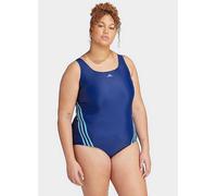 adidas Performance Three Stripe High Leg Swimsuit Dark Blue