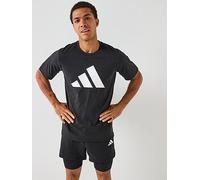 adidas Men's Train Essentials Feelready Logo Training Tee, Black/White, S