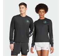 adidas Performance Unisex Own the Run Runners Long Sleeve Tee (Gender Neutral) - Black Recycled Material - Size 2XS