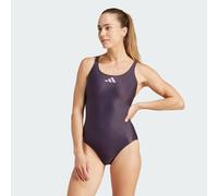 adidas Women's 3 Bar Logo Swimsuit - Aurora Black/Preloved Fig - Size: 38