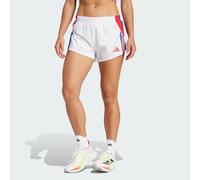 adidas Performance Womens Adizero Retro Running Shorts - White Recycled Material - Size L - 3"