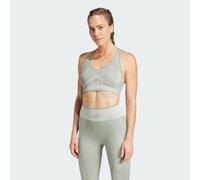 adidas Performance Womens AEROKNIT Training Light Support Bra - Sage Green - Size Small