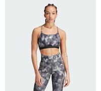 adidas Performance Womens Aeroreact Training Essentials Light-Support Allover Print Bra - Grey Recycled Material - Size M (C-D)