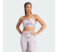 adidas Performance Womens Aeroreact Training Essentials Light Support Tie-Dye Flower-Print Bra - Pink recycled_material - Size S (A-B)