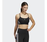 adidas Performance Womens Aeroreact Training Light-Support 3-Stripes Bra - Black/White Recycled Material - Size M (A-C)