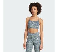 adidas Performance Womens Aeroreact Training Light Support 3-Stripes Bra - Green Recycled Material - Size M (A-B)