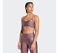 adidas Performance Womens Aeroreact Training Light-Support Shiny Bra - Purple Recycled Material - Size L (C-D)