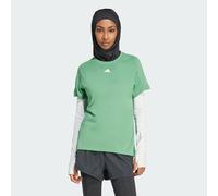 adidas Performance Womens AEROREADY Train Essentials Minimal Branding Crewneck Tee - Green Recycled Material - Size Small