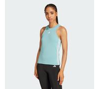 adidas Performance Womens AEROREADY Train Essentials Regular 3-Stripes Tank Top - Turquoise Recycled Material - Size 2XL