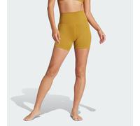 adidas Performance Womens All Me 5-Inch Short Leggings - Mustard Recycled Material - Size X-Large
