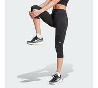 adidas Performance Womens DailyRun 3/4 Leggings - Black/White Recycled Material - Size Large