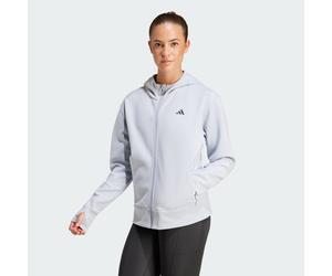 adidas Performance Womens Designed 4 Training Full-Zip Hooded Sweatshirt - Grey Recycled Material - Size X-Large