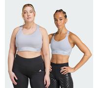 adidas Performance Womens FastImpact Luxe Run High-Support Bra - Light Grey Recycled Material - Size XS (C-D)