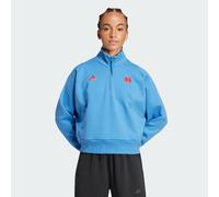 adidas Performance Womens France Rugby Z.N.E. Travel Quarter-Zip Top - Blue - Size X-Small