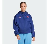 adidas Performance Womens France Travel Z.N.E. Full-Zip Hooded Track Top - Navy - Size 3XL