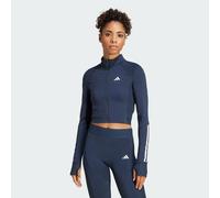 adidas Performance Womens Hyperglam Full-Zip Ribbed Cover-Up - Blue - Size Small