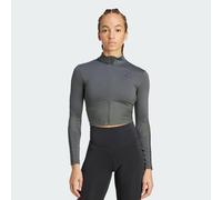 adidas Performance Womens Hyperglam Rib Zip Thru Cover Up - Grey - Size X-Small