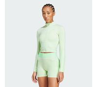 adidas Performance Womens Hyperglam Rib Zip Thru Cover Up - Pale Green - Size 2XL