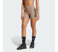 adidas Performance Womens Optimé 3-Stripes 1/4 Short Leggings - Brown - Size L - 3"