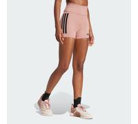 adidas Performance Womens Optime 3-Stripes 1/4 Short Leggings - Coral Recycled Material - Size 2XS - 4”