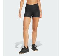 adidas Performance Womens Optime 4-Inch Raw-Cut-Hem Leggings - Black Recycled Material - Size Large