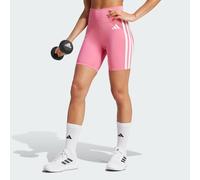 adidas Performance Womens Optime Essentials 3-Stripes Short Leggings - Pink Recycled Material - Size 2XS - 5”