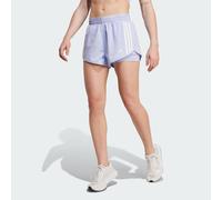 adidas Performance Womens Own the Run 3-Stripes 2-in-1 Shorts - Purple Recycled Material - Size Small