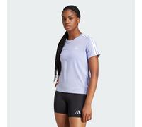 adidas Performance Womens Own the Run 3-Stripes Tee - Purple Recycled Material - Size Large