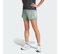 adidas Performance Womens Own the Run Climacool 2-in-1 Shorts - Green Recycled Material - Size Large