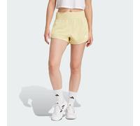 adidas Performance Womens Pacer Essentials Knit High-Rise Shorts - Yellow Recycled Material - Size L - 3"