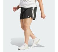 adidas Performance Womens Pacer Training 3-Stripes Woven High-Rise Shorts (Plus Size) - Black/White - Size UK 20-22 (Womens)