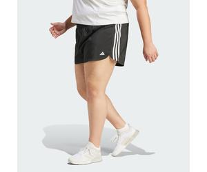 adidas Performance Womens Pacer Training 3-Stripes Woven High-Rise Shorts (Plus Size) - Black/White - Size UK 20-22 (Womens)