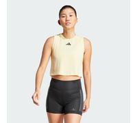 adidas Performance Womens Power 3-Stripes Boxy Tank Top - Yellow - Size X-Large