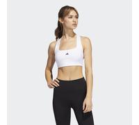 adidas Performance Womens Powerimpact Training Medium-Support Bra - White & Black Recycled Material - Size M (D-DD)