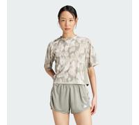 adidas Performance Womens Train Essentials Allover Print Flower Tie-Dye Tee - Grey Recycled Material - Size Medium