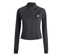 ADIDAS Performance Womens Train Essentials Minimal Branding 1/4-Zip Cover Up - Black - Size Large