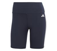 adidas Performance Womens Training Essentials 3-Stripes High-Waisted Short Leggings - Navy recycled_material - Size X-Small