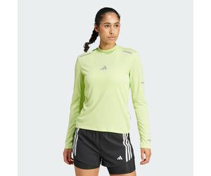adidas Performance Womens Ultimate Running Reflective Long Sleeve Tee - Green Recycled Material - Size Medium