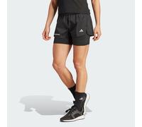 adidas Performance Womens Ultimate Two-in-One Shorts - Black Recycled Material - Size Medium