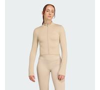 adidas Performance Womens Workout Essentials Full-Zip Knit Jacket - Beige - Size Small