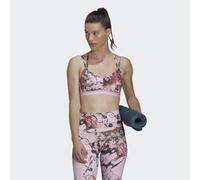 adidas Performance Womens Yoga Essentials Studio Light-Support Allover Print Bra - Purple Recycled Material - Size XS (A-C)