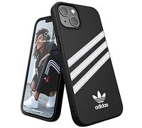 adidas Phone Case Compatible with iPhone 13, Black and White Stripes Design, Shockproof, Impact-Resistant, Fully Protective Originals Cell Phone Cover with Snap-On Design