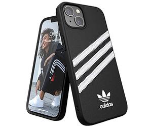 adidas Phone Case Compatible with iPhone 13, Black and White Stripes Design, Shockproof, Impact-Resistant, Fully Protective Originals Cell Phone Cover with Snap-On Design