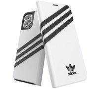 adidas Phone Case Designed for iPhone 12 Plus/iPhone 12 Pro, Folio Booklet Drop Tested Cases, Shockproof Raised Edges, Originals Protective Cover, White/Black