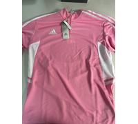 Adidas Pink/white half zip sweatshirt Large adults HD2313 Brand New